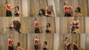 Metal Bondage - Vanessa  is attached to the pillory and handcuffed by Julia Green– Pumpgag 2
