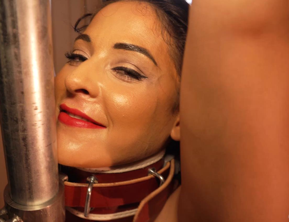 Leather Bondage - Ruby Lulu is Flogged on the Bondage Frame - Showsomerestraint