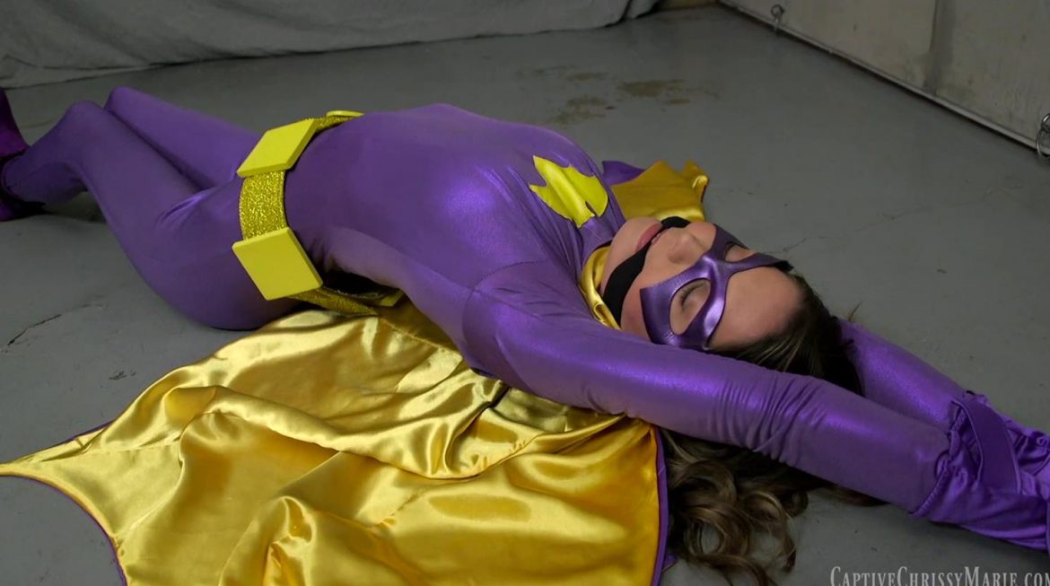 Superheroine Bondage - Batgirl Helplessly Stretched and Squirming - Rope Bondage