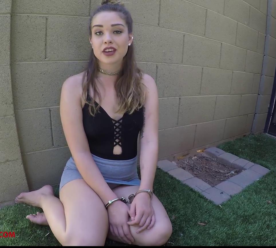 Metal Bondage - Maddy’s Interview in Silver Chained Handcuffs - PrisonTeens