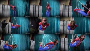 Sadie Holmes - Spidergirl Suspended and Struggling - Rope Bondage
